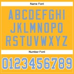 Fußball Custom Mesh Authentic Blau-Weiß Hellgold Trikot