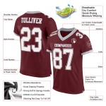 Mesh Authentic Burgundy Football Custom Jersey Weiß-Grau Mesh Authentic Burgundy Football Custom Jersey Weiß-Grau
