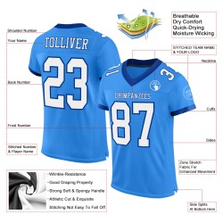Jersey Mesh Fußball Custom Weiß-Royal Authentic Blau Pulver