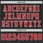 Benutzerdefiniertes rot-weißes schwarzes Feuertrikot Football Mesh Authentic Benutzerdefiniertes rot-weißes schwarzes Feuertrikot Football Mesh Authentic