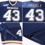 Authentisches Navy Weiß-Altgold Throwback Football Jersey Mesh Custom