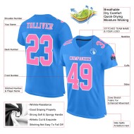 Jersey Blau Pulver Mesh Fußball Rosa-Weiß Authentic Custom Jersey Blau Pulver Mesh Fußball Rosa-Weiß Authentic Custom