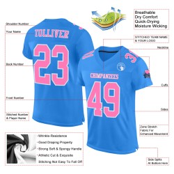 Jersey Blau Pulver Mesh Fußball Rosa-Weiß Authentic Custom Jersey Blau Pulver Mesh Fußball Rosa-Weiß Authentic Custom