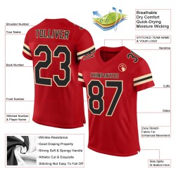 Rotes Mesh Schwarz-Creme Authentic Jersey Custom Football Rotes Mesh Schwarz-Creme Authentic Jersey Custom Football