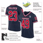 Rot-Weiß-Marineblaues Throwback Authentic Jersey Football Custom Mesh Rot-Weiß-Marineblaues Throwback Authentic Jersey Football Custom Mesh