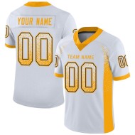 Jersey Custom Gold-Schwarz Mesh Weiß Fußball Drift Fashion Jersey Custom Gold-Schwarz Mesh Weiß Fußball Drift Fashion