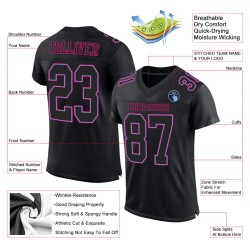 Schwarz Blau-Hot Authentic Mesh Fußball Jersey Rosa Custom Schwarz Pulver Schwarz Blau-Hot Authentic Mesh Fußball Jersey Rosa Custom Schwarz Pulver