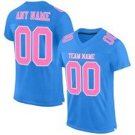 Jersey Blau Pulver Mesh Fußball Rosa-Weiß Authentic Custom Jersey Blau Pulver Mesh Fußball Rosa-Weiß Authentic Custom