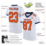 Jersey Weiß Orange-Marine Authentic Custom Football Mesh