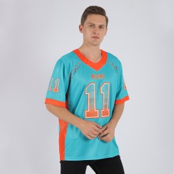 Orange-Weiß Fashion Custom Fußball Drift Mesh Jersey Aqua Orange-Weiß Fashion Custom Fußball Drift Mesh Jersey Aqua